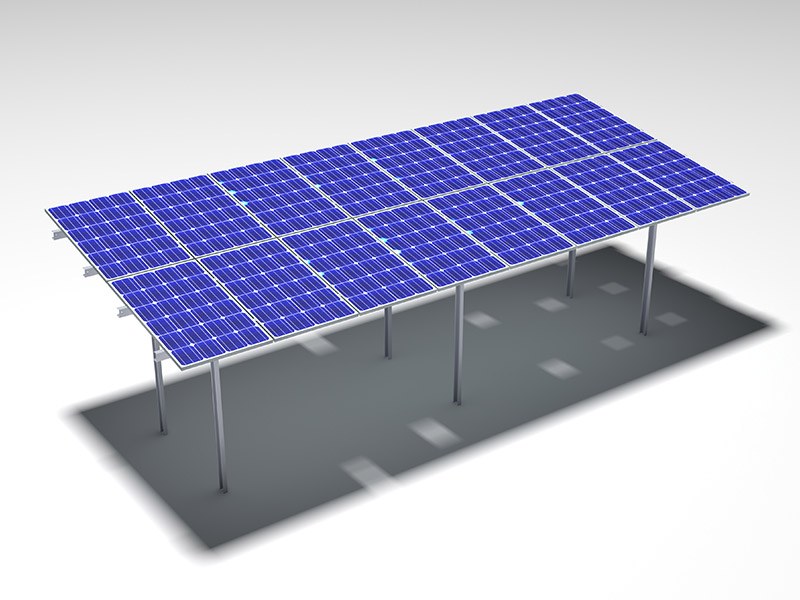 paneles solares montados en el suelo